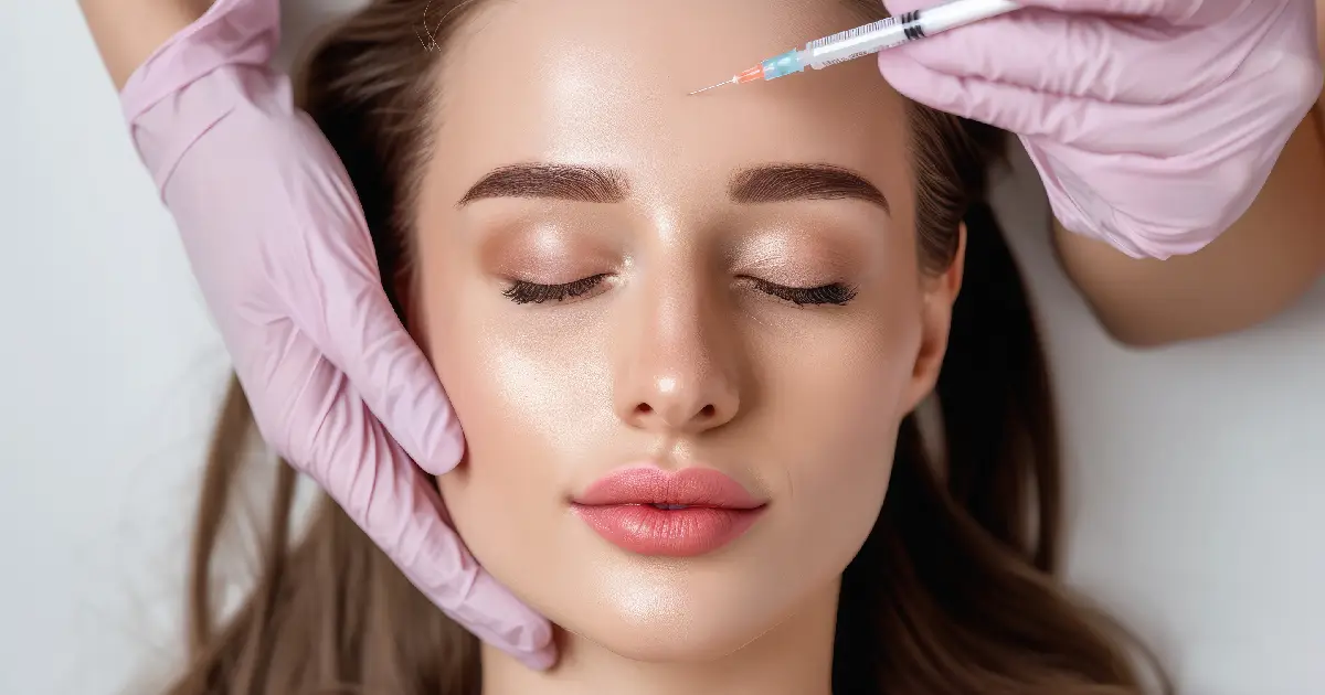 A woman receiving a Botox injection in Hamilton, NJ
