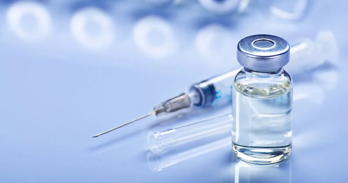 Vial and syringe for NAD+ IM Injections in a Hamilton, NJ clinic